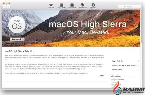 how much additional storage space is need for mac osx high sierra